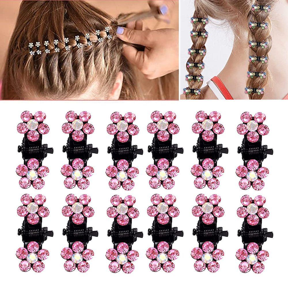 Set 12 Kẹp Tóc Càng Cua Đính Hoa|Kẹp Hàm Cá Mập Tiện Lợi