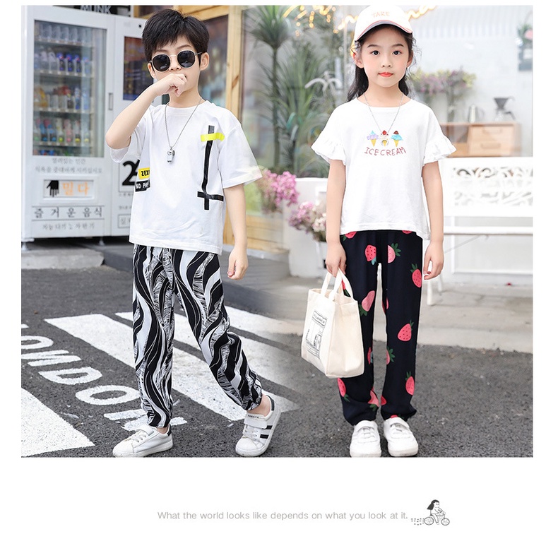 Quần Dài Vải Cotton Lụa Mỏng Thiết Kế Thoáng Khí Chống Muỗi Năng Động Thoải Mái Dành Cho Bé