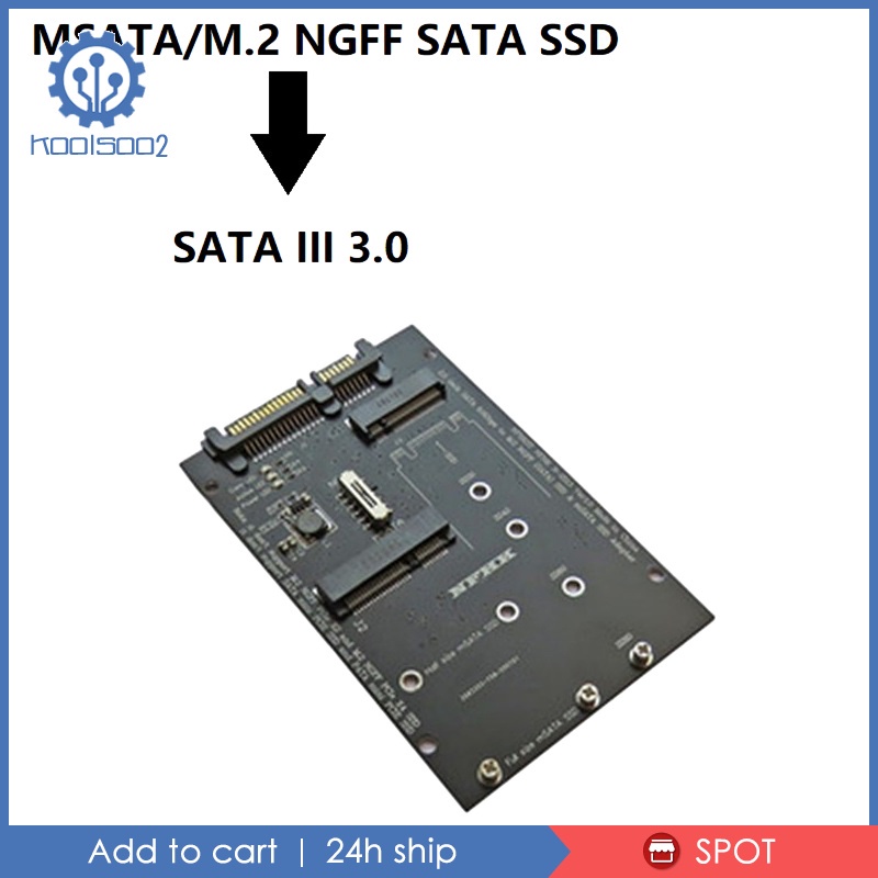 Thẻ Chuyển Đổi Kool2-8) M.2 Ngff / Msata Ssd Sang Sata Iii 3.0 Cho Pc Laptop 2230