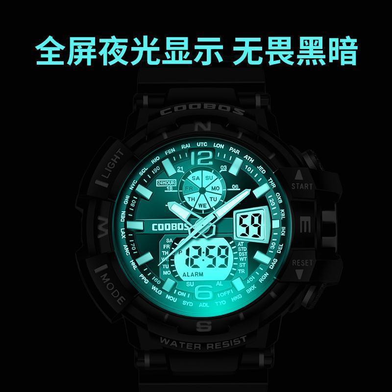 Đồng Hồ Báo Thức Điện Tử Dạ Quang Chống Thấm Nước 50m Phong Cách Hàn Quốc Cho Nam