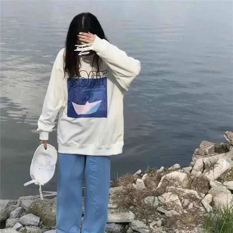 NRVP Áo Thun Nữ Dài Tay Cổ Tròn Thời Trang Hàn