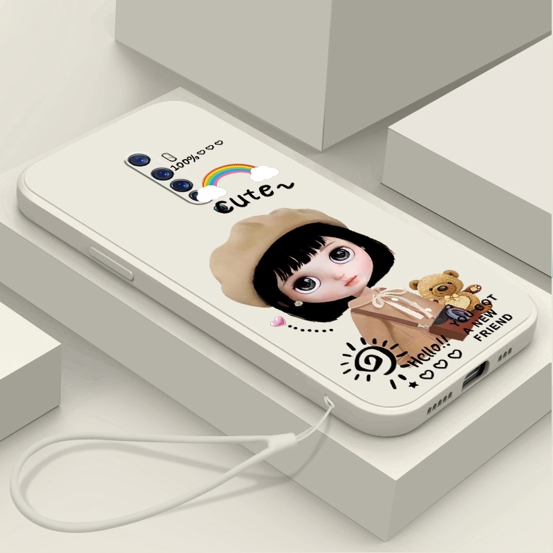 Ốp Điện Thoại tpu Dẻo Họa Tiết Cô Gái Đội Nón Beret Cho oppo RENO 2 RENO Z RENO 3 RENO 3Pro RENO 2F