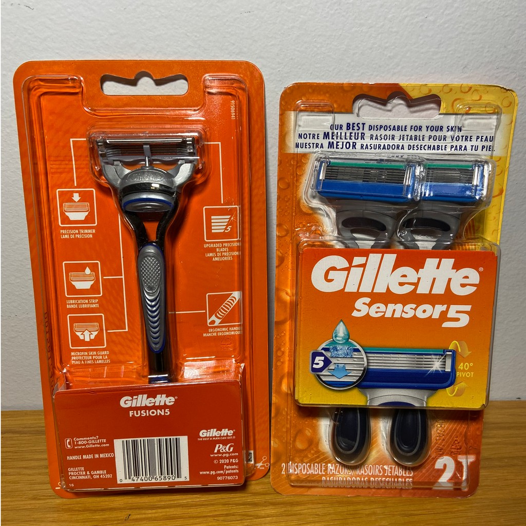 Dao cạo râu 5 lưỡi Gillette Fusion5 và Gillette Sensor 5 hàng xách tay Mỹ