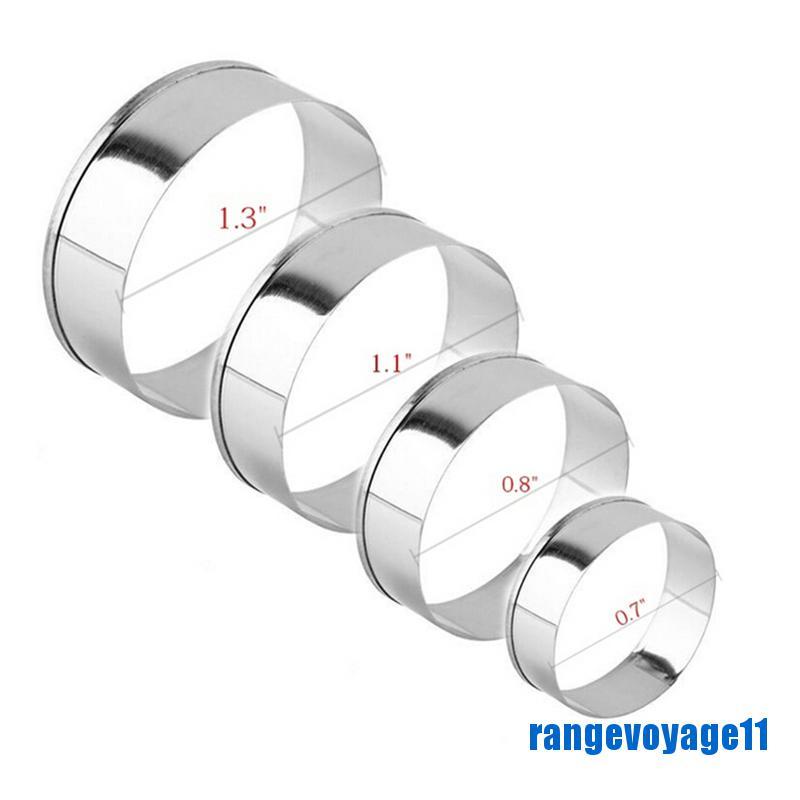 Bộ 4 Khuôn Làm Bánh Bằng Thép Không Gỉ