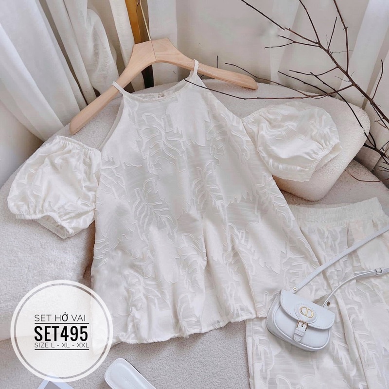 [ CHUBBY BIGSIZE ] Set áo cổ yếm + quần từ 55-90kg