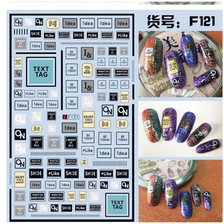 sticker dán móng hình chữ