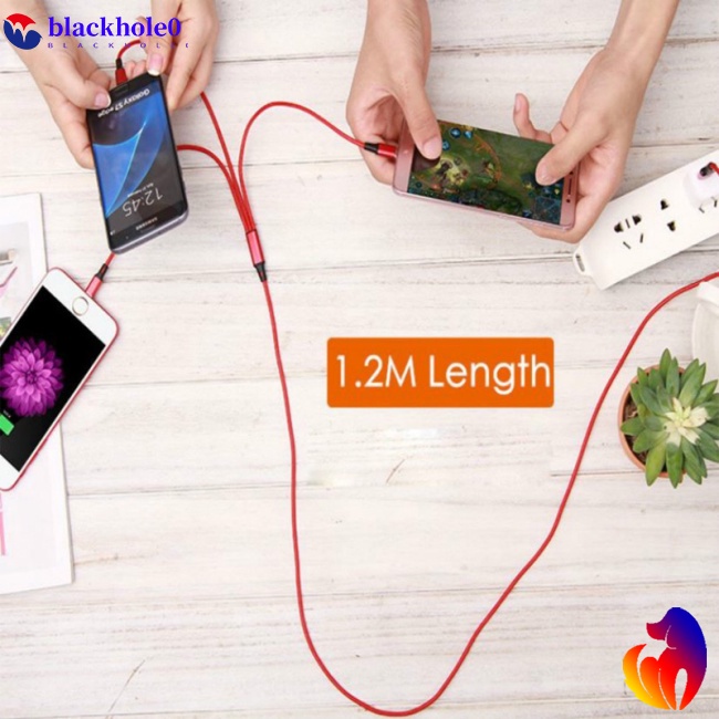 Dây Cáp Sạc Nhanh 2a Lõi Đồng 3 Trong 1 Chống Trầy Dành Cho Điện Thoại Di Động