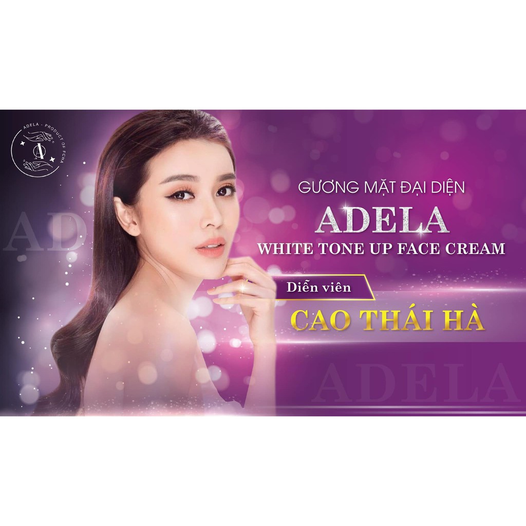 [QUÀ TẶNG SON DƯỠNG]KEM DƯỠNG TRẮNG DA ADELA NÂNG TONE NGỪA LÃO HÓA CHỐNG NẮNG MAKE UP- ADELA WHITE TONE UP FACE CREAM -