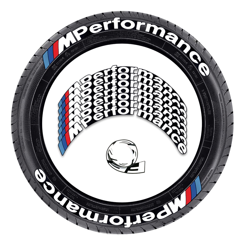 1 Set Miếng Dán Lốp Xe Hơi/Mô Tô Hình Chữ Cái Trang Trí Cá Tính Cho BMW