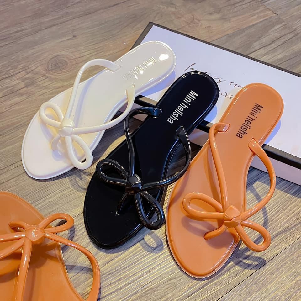 [Mã SHUSBBDM giảm 50% đơn 99k] DÉP KẸP NỮ NHỰA DẺO SHU STORE - DÉP NHỰA ĐI MƯA NỮ ĐÍNH NƠ DA BÓNG