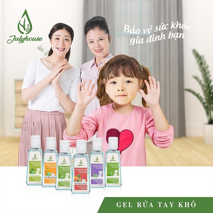 Gel rửa tay khô tinh dầu Bưởi Chùm và Nha Đam 100ml JULYHOUSE - Hàng Chính Hãng