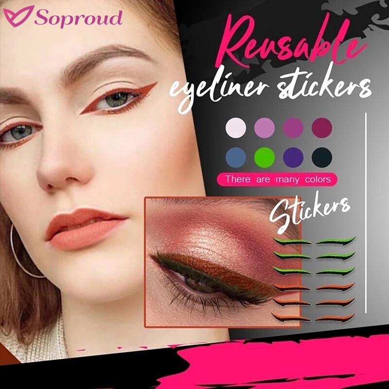 Set 6 Cặp Miếng Dán Kích Mí Tự Dính Lâu Trôi Thời Trang Có Thể Tái Sử Dụng