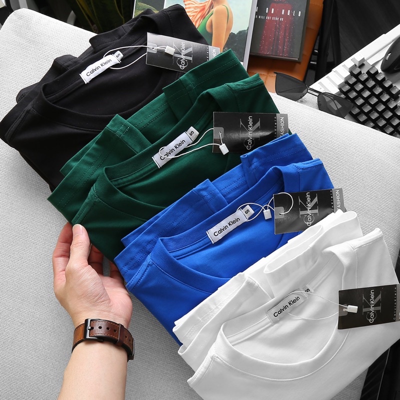 Aó thun nam cổ tròn ngắn tay C.K Form Slimfit chất vải cotton loại 1 co dãn Hàng vnxk