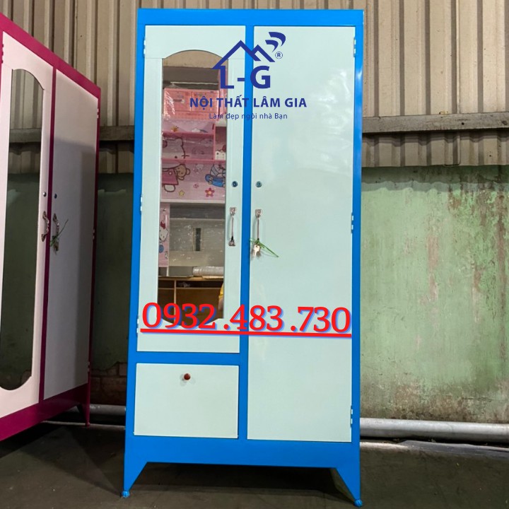 Tủ quần áo sắt sơn dầu cao 1m8 rộng 90cm màu xanh lá cây tại HCM | BigBuy360 - bigbuy360.vn