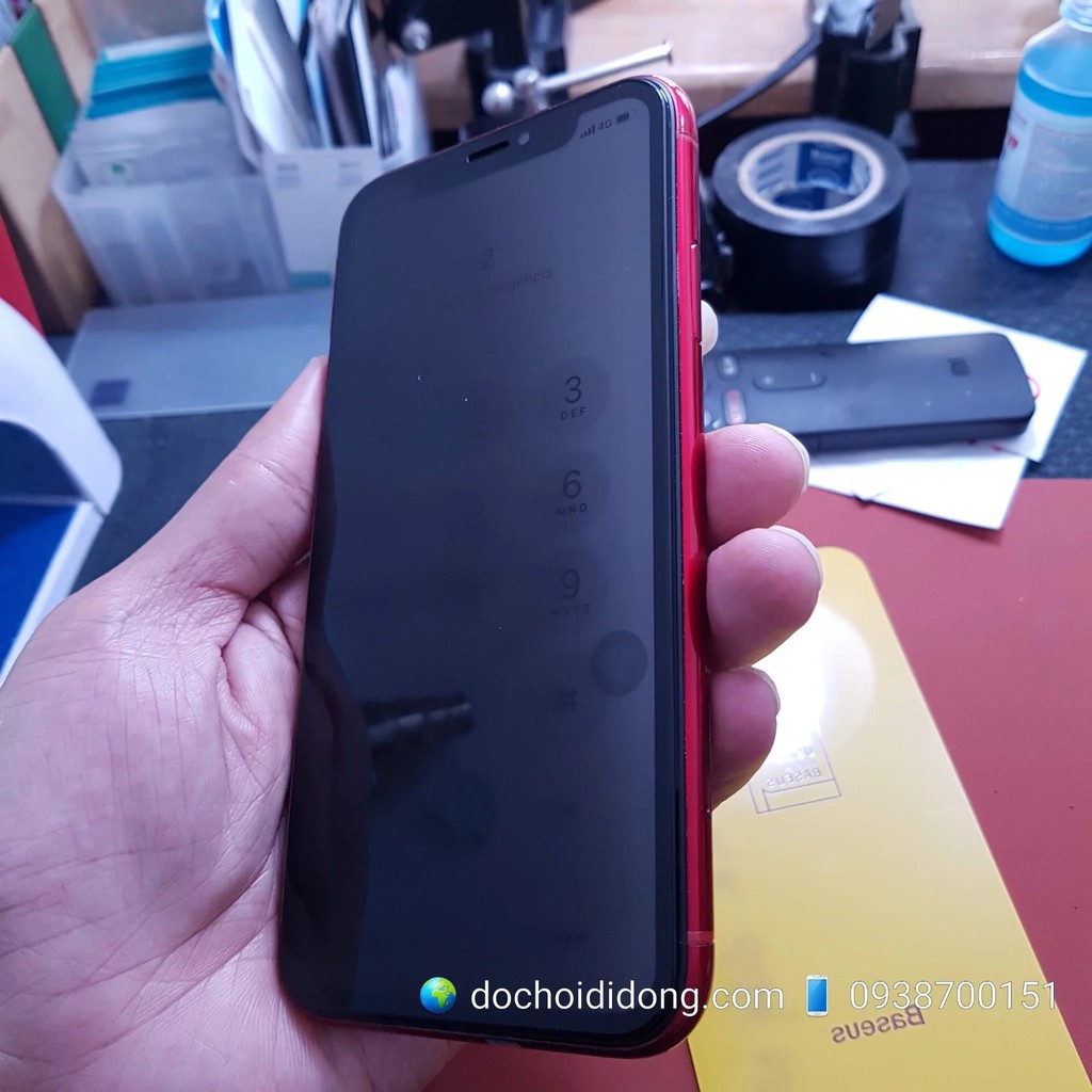 Miếng dán cường lực chống nhìn trộm iPhone XR iPhone 11 Baseus chính hãng full màn hình