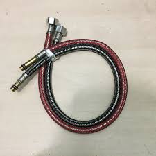 Bộ đôi dây cấp dẫn nước nóng lạnh đầu nối đồng nhỏ dùng cho vòi rửa bát, vòi rữa mặt dài 60 cm