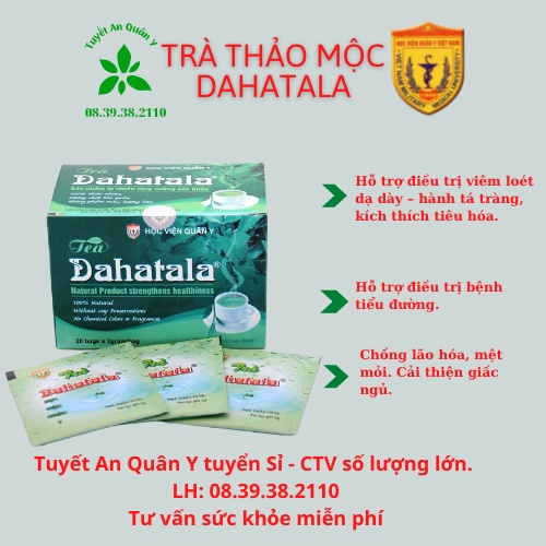 Trà Thảo Mộc Dahatala Học viện Quân Y - Hỗ trợ điều trị Đau Dạ Dày