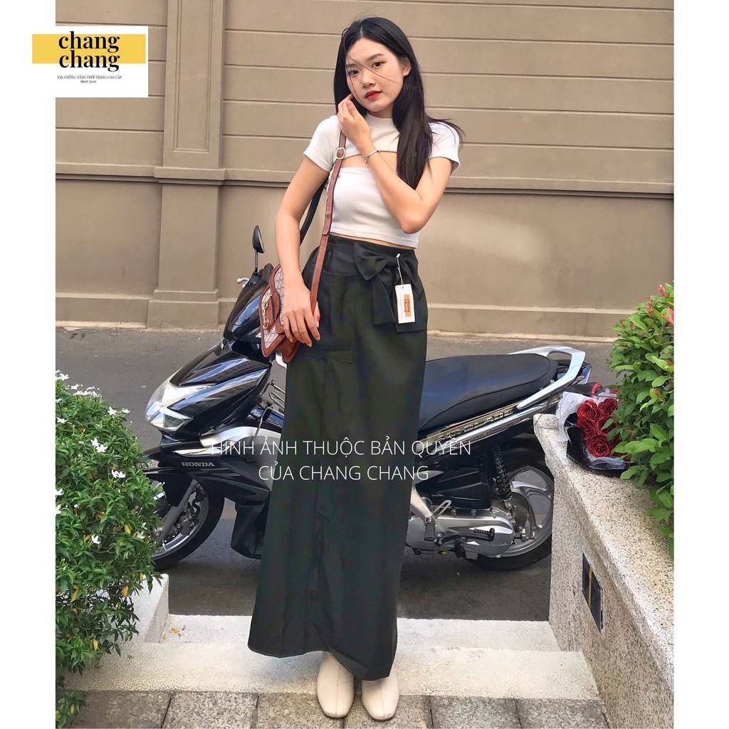 [HÌNH THẬT] Váy Chống Nắng Xẻ Tà, Quây Che Nắng Xẻ Tà Lưng Thun Cao Cấp Vải Quần Tây Dày Mềm
