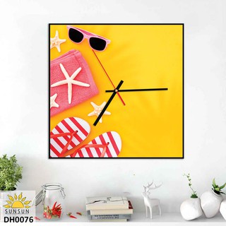 Tranh đồng hồ treo tường vuông | ms dh0076