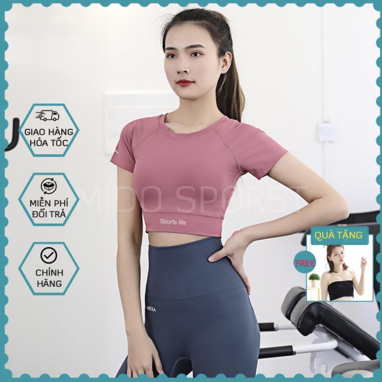 Áo tập gym, yoga nữ Mido A55 kiểu áo croptop body dùng tập thể thao, gym, yoga, zumba, chất liệu siêu co giãn ⚡