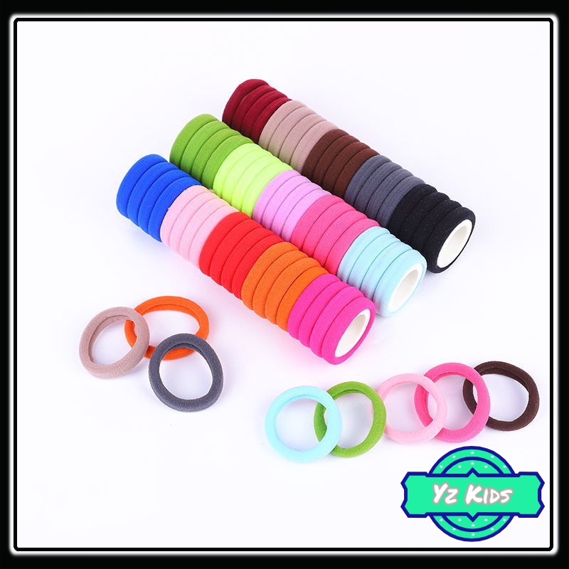 Set 2 Dây Thun Cột Tóc Đen Co Giãn Cao