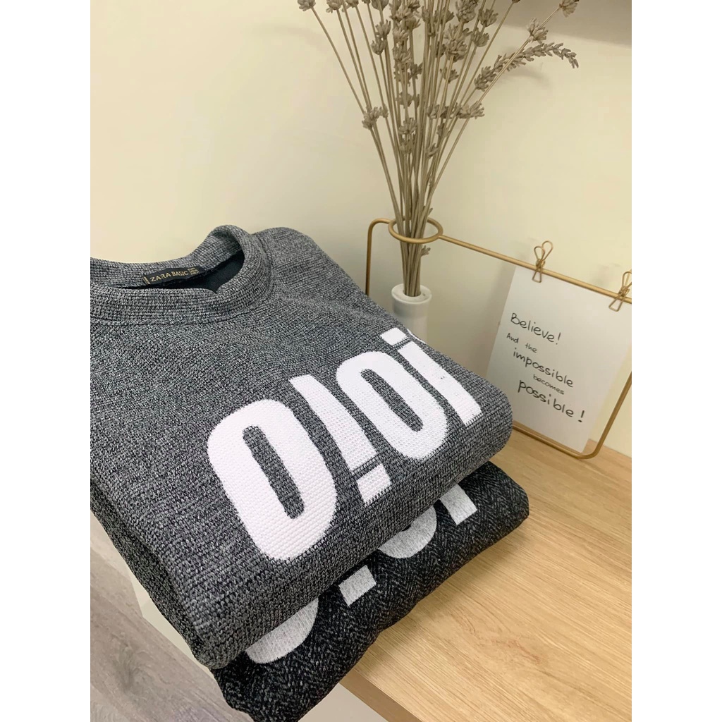 Áo sweater form rộng tay dài nam nữ nỉ len màu xám cổ tròn hàn quốc Unisex OIOI