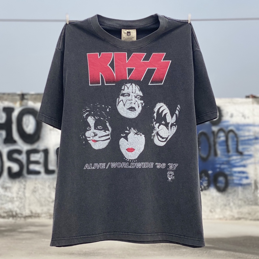 ⚡️ - Áo Tee Kiss Band Tour 90s Vintage T-Shirt, Áo thun vintage wash tee