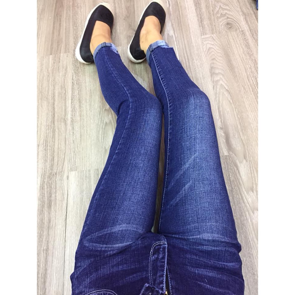 (sale sập sàn)quần jeans ôm xanh đậm vằn mèo