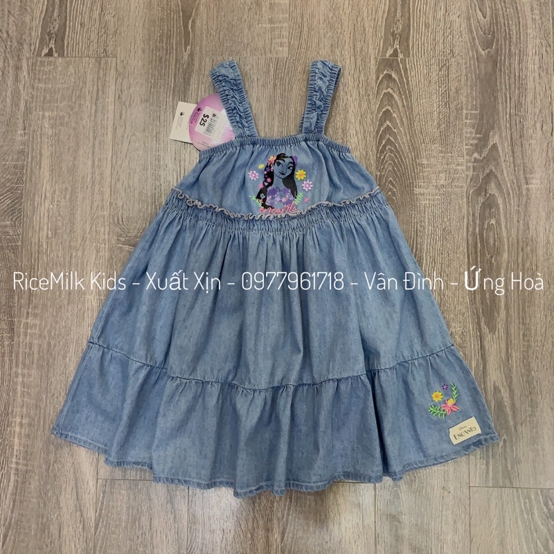 Váy jean lụa hai dây hình công chúa