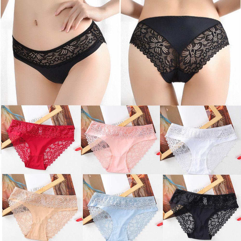 BEAUTY Quần Lót Lụa Lạnh Trong Suốt Phối Ren Thoáng Khí Gợi Cảm Quyến Rũ