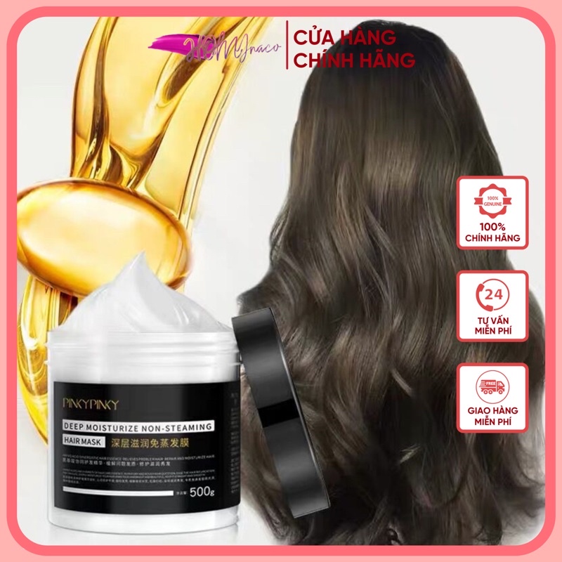 500ml Kem Ủ Tóc - Gel hấp dầu siêu mềm mượt Pinky - Kem ủ lạnh Pinkypinky hot chuẩn hairsalon