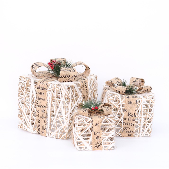 Bộ hộp quà trang trí Giáng sinh luxury - combo 3 hộp