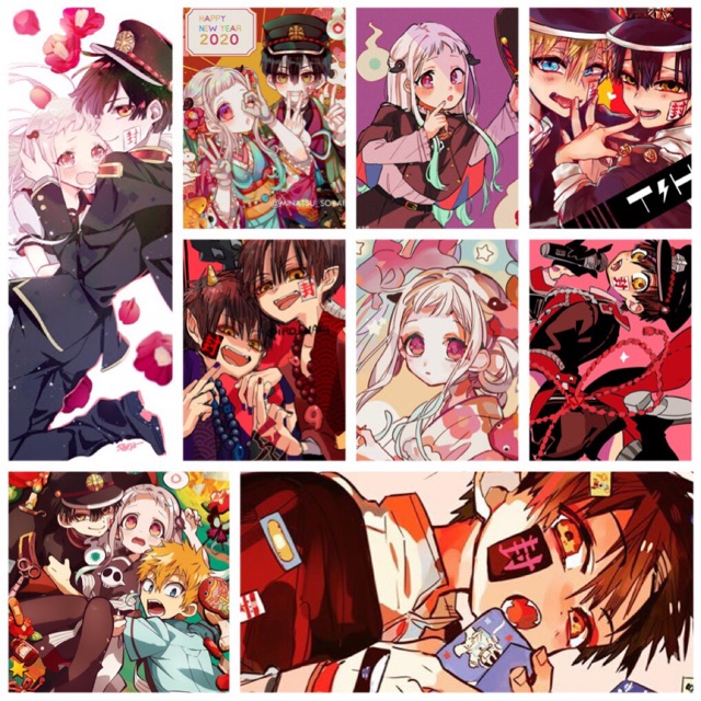 6 tấm poster a4 jibaku shounen hanako-kun nhiều mẫu nhóm nhân vật ngẫu nhiên