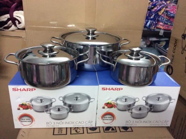 Bộ 3 nồi inox