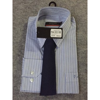 Áo Sơ Mi Nam Dài Tay Pierre Cardin Long Sleeve Shirt Mens With Giorgio Tie Cao Cấp (Sọc Caro - UK )