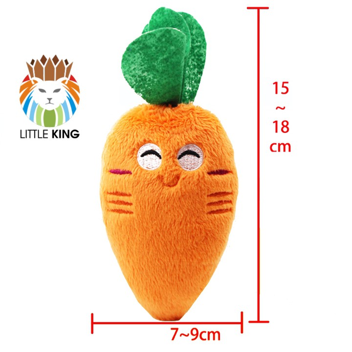 Đồ chơi cho chó mèo Cà rốt bông chút chít cho chó mèo gặm cắn giảm stress Little King pet shop