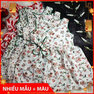 Đầm bé gái Flower Vintage thắt nơ eo ❤❤❤ Váy Bé Gái Flower
