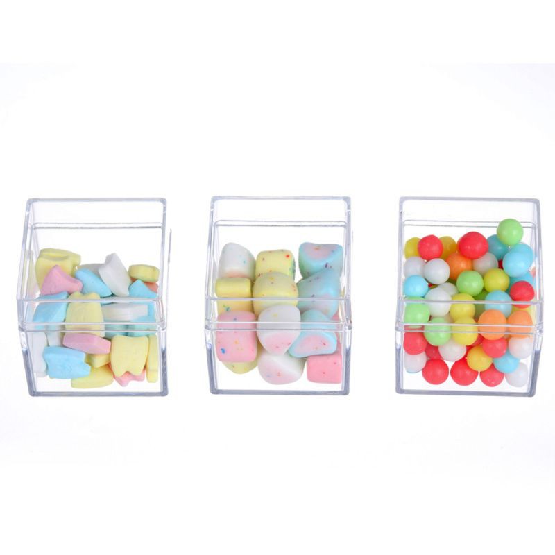 Hộp đựng trang sức đạo cụ trưng bày hình khối vuông acrylic 5 mặt trong suốt tiện lợi