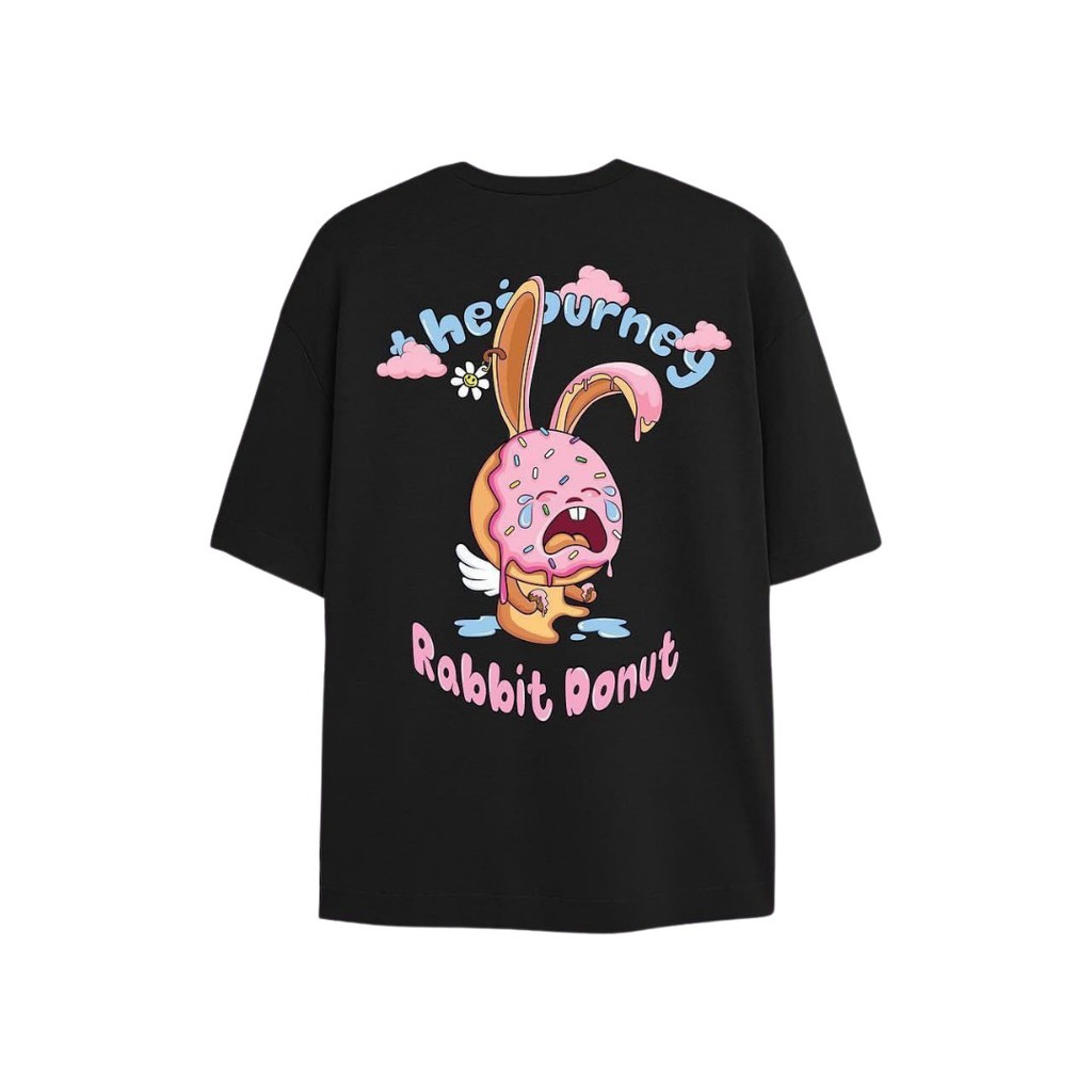 Áo thun tay lỡ YAYSHOP phông unisex nam nữ chất cotton co giãn mềm mịn in RABBIT DONUT cực đáng yêu