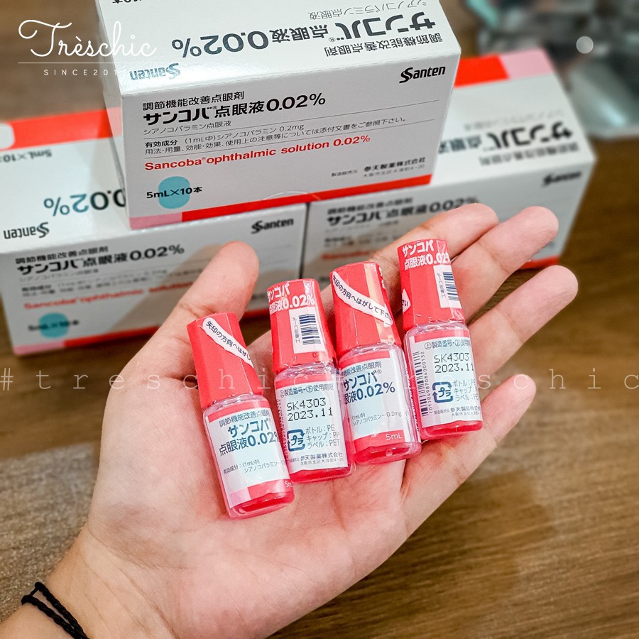 Nước nhỏ mắt Sancoba 0.02% 5ml Nhật Bản, nước nhỏ mắt hỗ trợ người cận thị, điều tiết chứng mỏi mắt | WebRaoVat - webraovat.net.vn