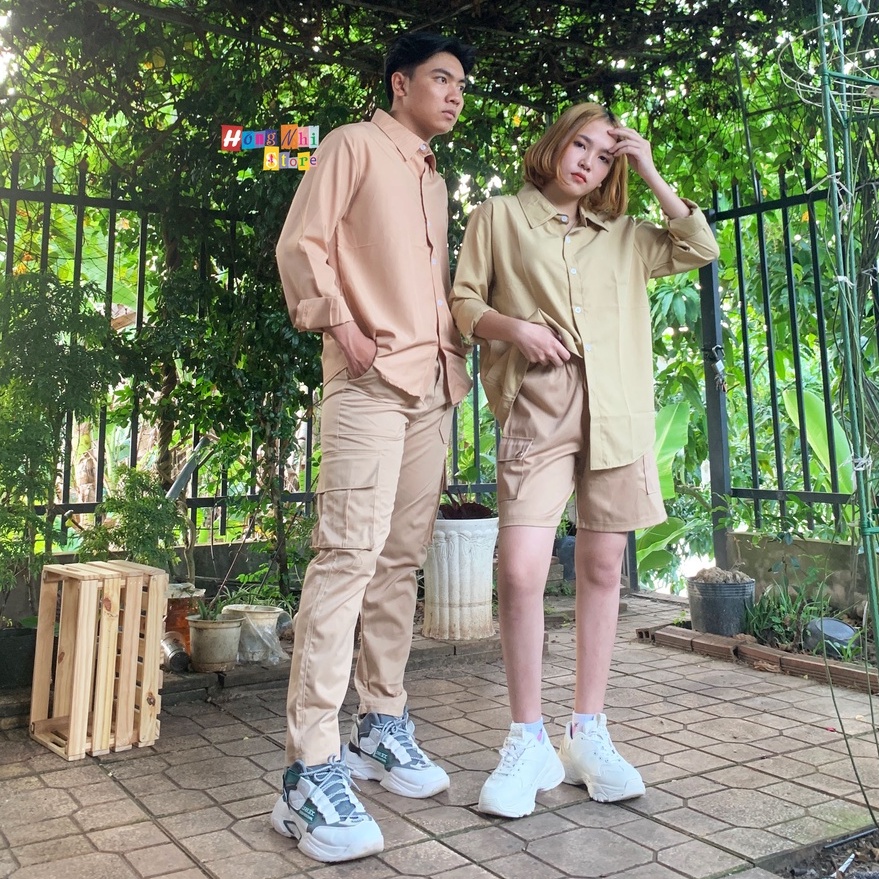 Sơ Mi Tay Dài Trơn Màu Tan Dáng Rộng Nam Nữ Ulzzang Unisex - MM