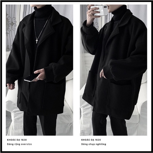 Áo Khoác dạ phong cách trẻ trung Jiang Store - áo vest dạ dáng dài form rộng unisex Hàn Quốc