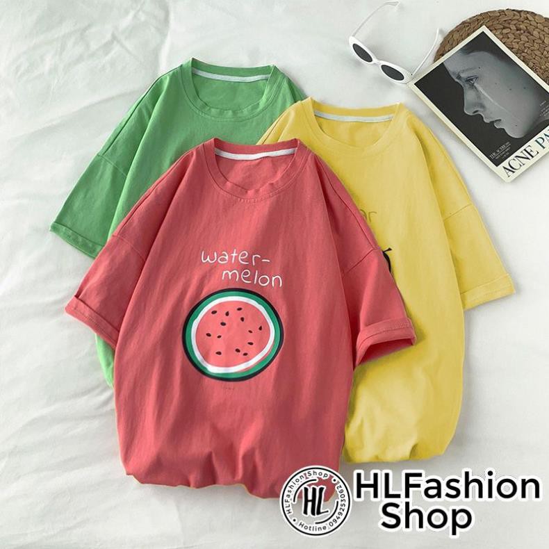 Áo thun tay lỡ 4 màu trái cây cực mát mẻ, áo phông form rộng HLFashion ⚡