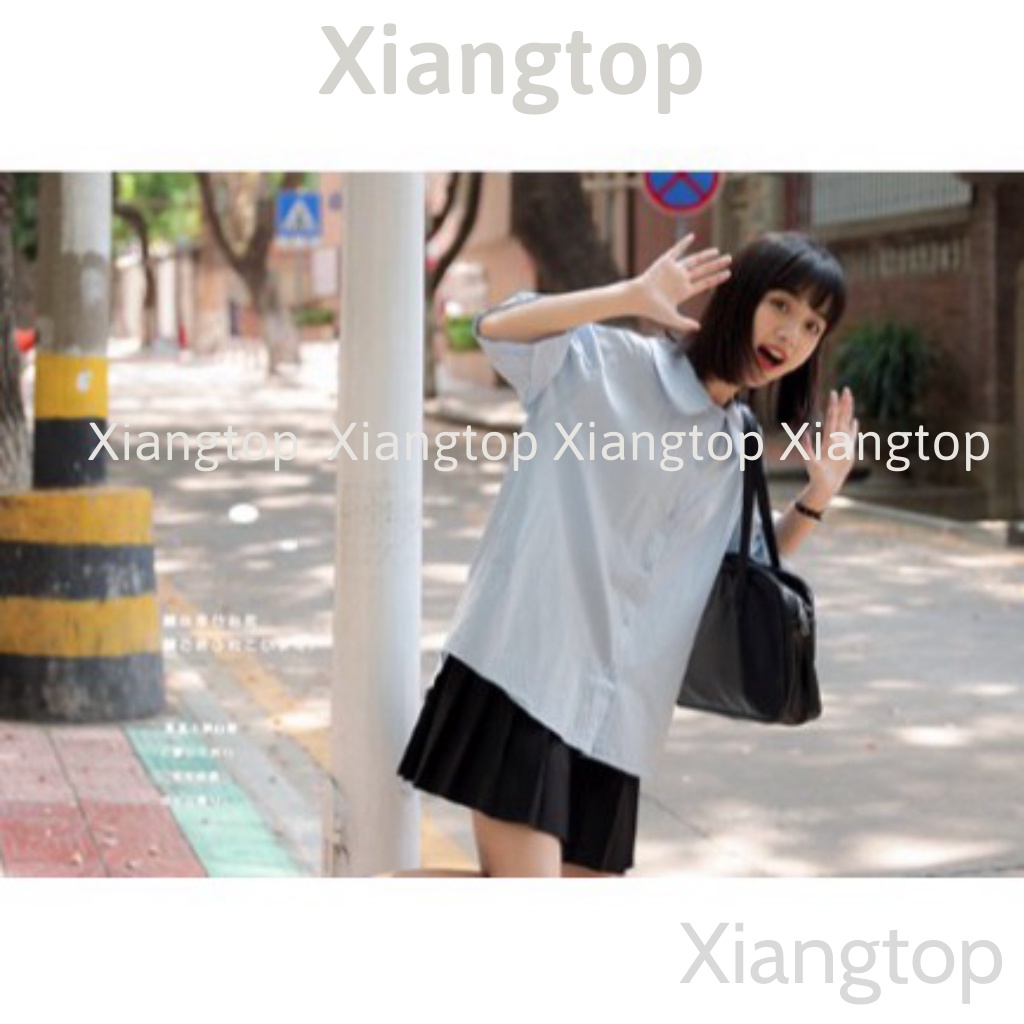 Áo kiểu hàn quốc A002, áo cổ sen nhỏ dáng babydoll trơn hai màu ngọt ngào chuyensiquanaonugiare
