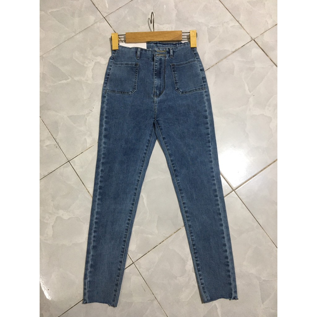 Quần Jean Nữ Lưng Cao Túi Trước 2 cúc (Hình Thật ) | BigBuy360 - bigbuy360.vn