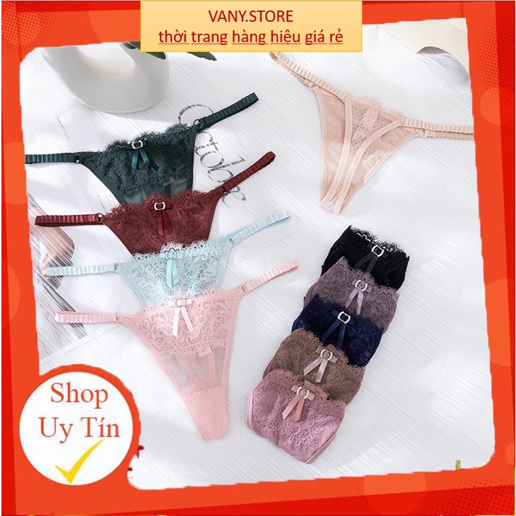 Quần Lót Nữ Lọt Khe Sexy ❤️FREESHIP❤️ Quần Lót Ren Đẹp Lọt Khe chun hông phối nơ điệu đà quyến rũ mã A39