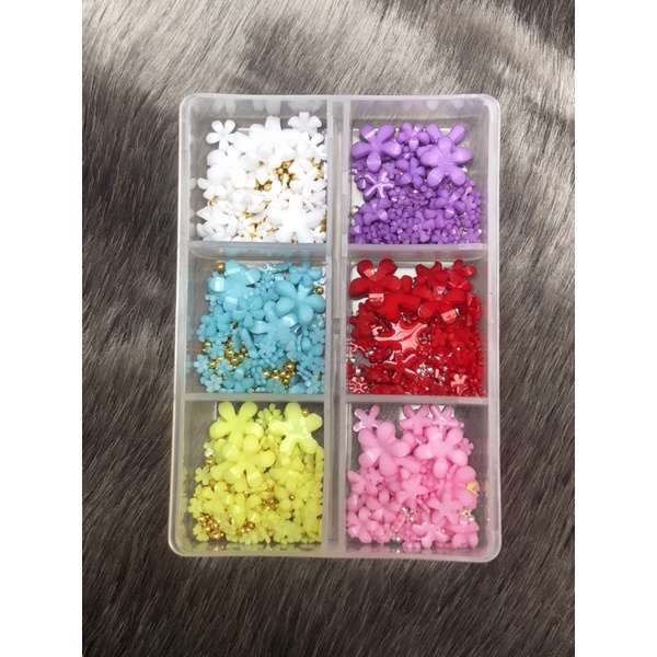 phụ kiện hoa nhí sét 6 màu mix bi đủ size