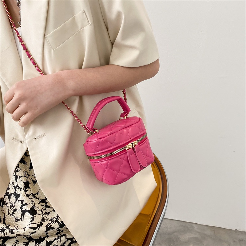 Túi Đeo Chéo mini Thêu Họa Tiết Kẻ Ô Dây Xích Mẫu Mới Thời Trang Mùa Xuân 2022 Cho Nữ