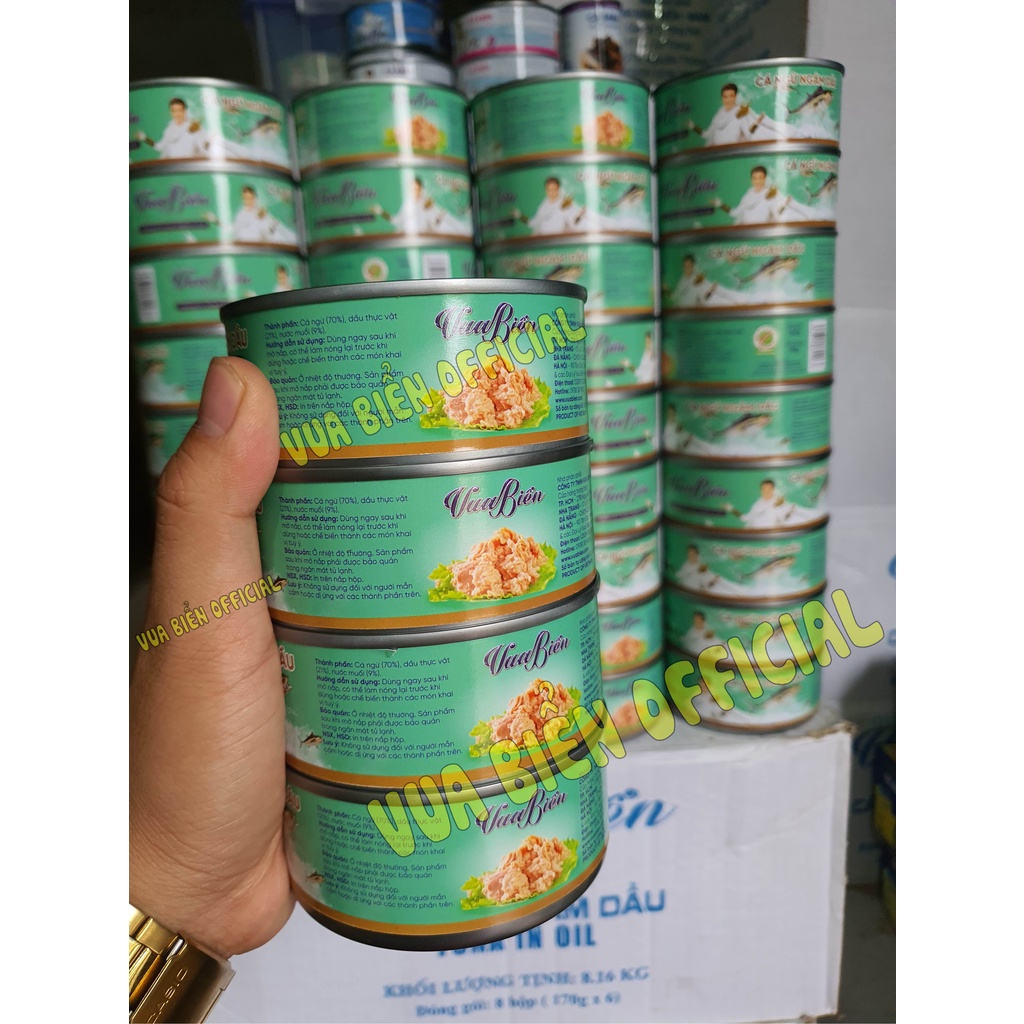 CÁ NGỪ NGÂM DẦU XANH VUA BIỂN CHÍNH HÃNG - TUNA IN OIL 140g XÉ NHỎ