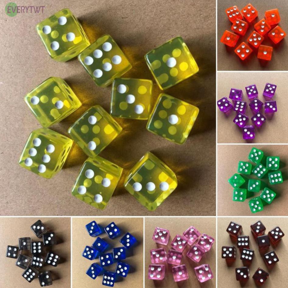 Xí ngầu 6 mặt bằng Acrylic trong suốt 16mm chuyên chơi game T7B97CN02